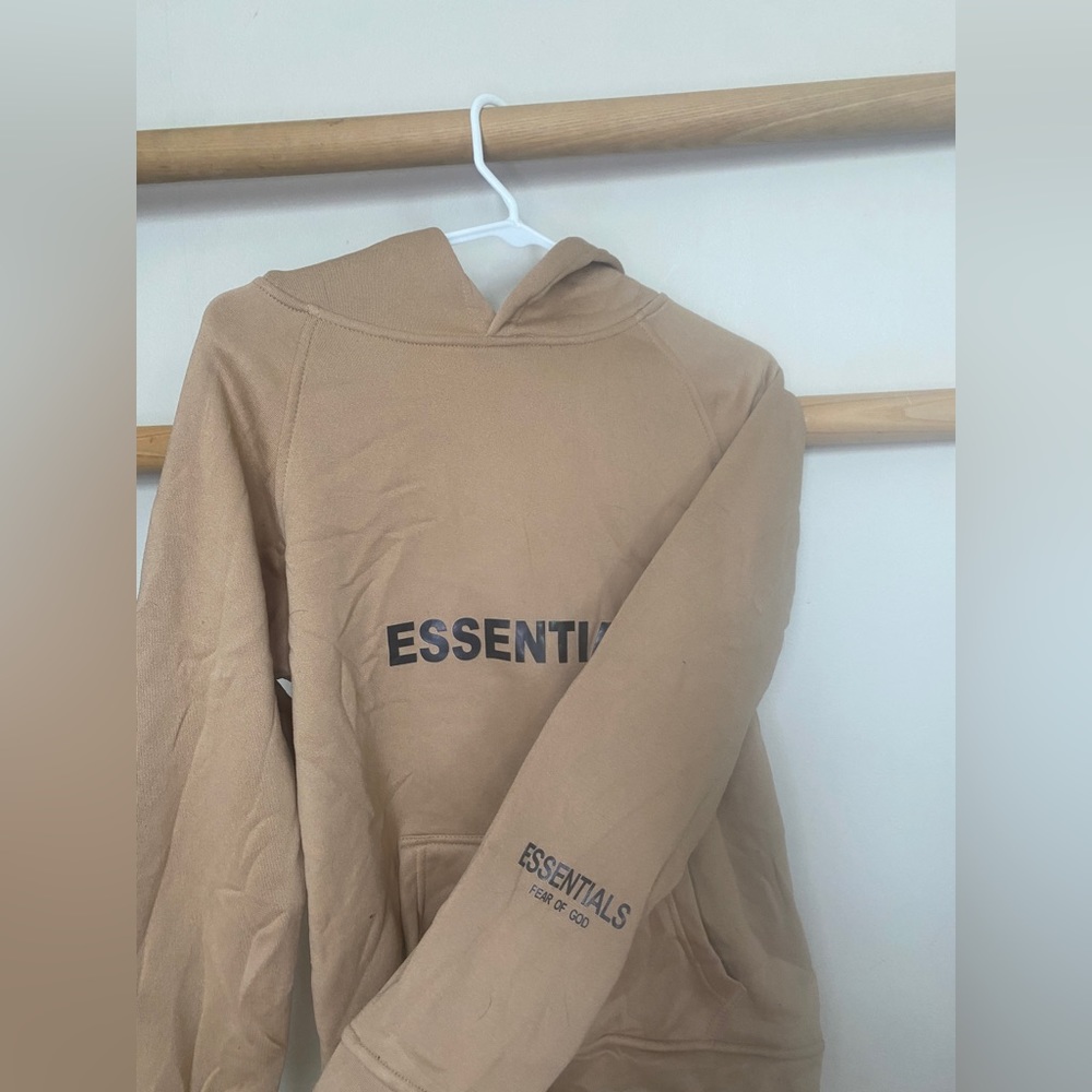 ESSENTIALS SWEATSHIRT tan and black hoodie